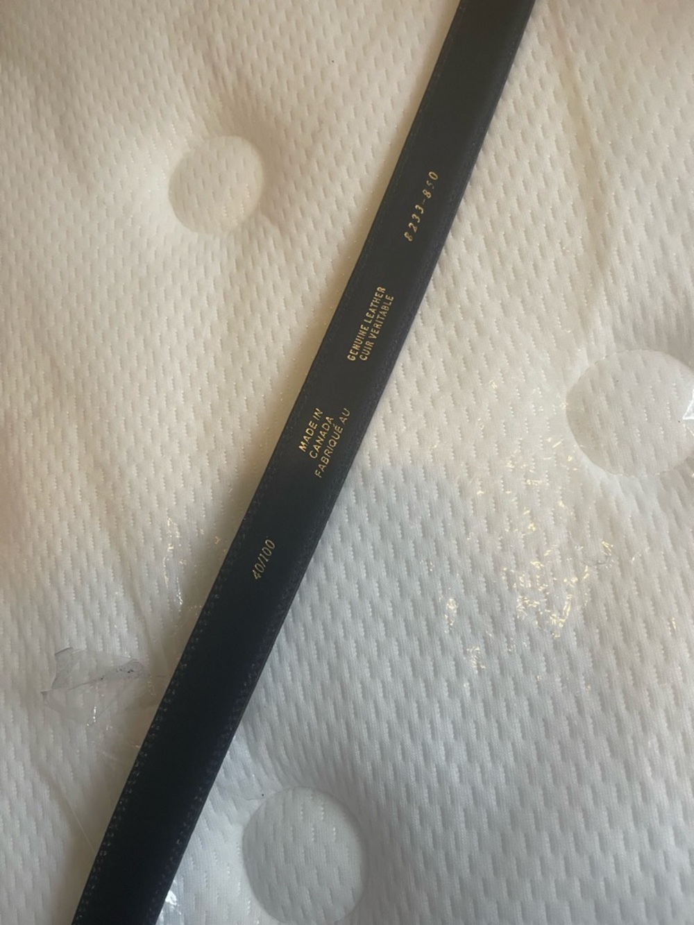 Genuine Brown Leather Belt with Gold Foil Stamping made in Canada